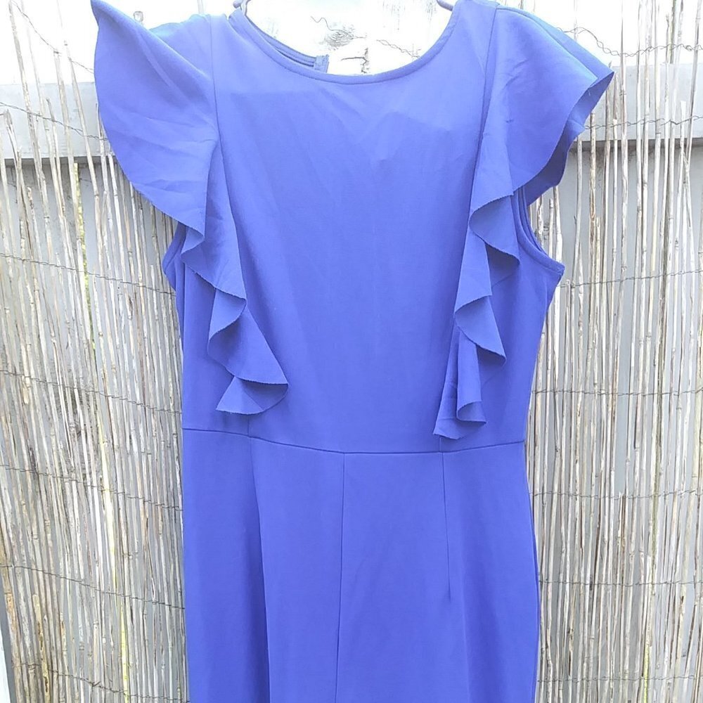 Cobalt Blue Sleeveless Ruffled Jumpsuit - No Brand Tag - Size M